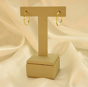 Brinco Argola Ondulada Folheado a Ouro 18k