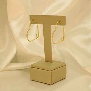 Brinco Argola de Coração Folheado a Ouro 18k