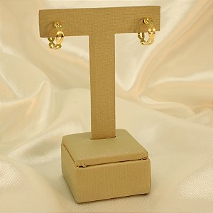 Brinco de Argola com Design Vazado Banhado a Ouro 18k