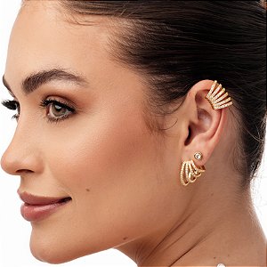 Brinco de Gota Kit Banhado a Ouro 18k