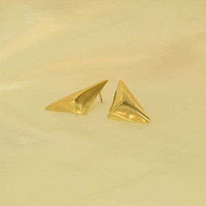Brinco Geométrico Folheado a Ouro 18k