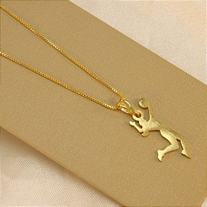 Gargantilha Jogadora de Vôlei Folheado a Ouro 18k