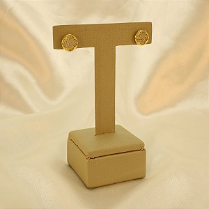 Brinco Cravejado Folheado a Ouro 18k