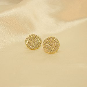 Brinco Cravejado Folheado a Ouro 18k
