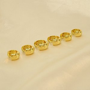 Brinco Argola em Trio Folheado a Ouro 18k