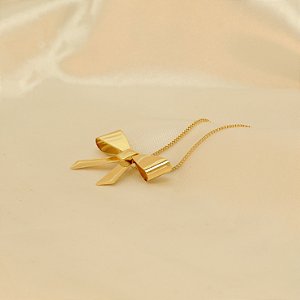 Gargantilha com Pingente Laço Folheado a Ouro 18k