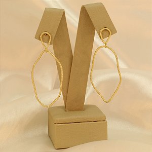 Brinco Linha Ondulado Banhado a Ouro 18k
