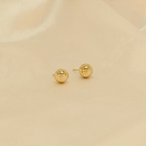 Brinco Bolinha Folheado a Ouro 18k