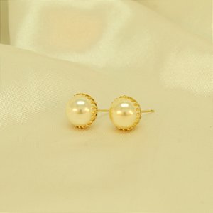 Brinco Pérola Folheado a Ouro 18k