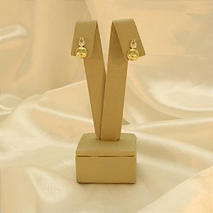 Brinco com Design em Zircônia Banhado a Ouro 18k