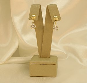Brinco Com Design de Zircônia Folheado a Ouro 18k