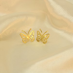 Brinco de Borboleta Banhado a Ouro 18k