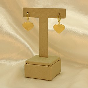 Brinco de Argola Coração Banhado a Ouro 18k