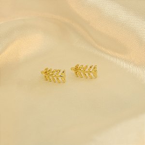 Brinco Ramo de Folhas Banhado a Ouro 18k