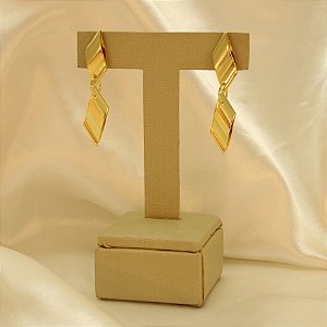 Brinco com Design Moderno Folheado a Ouro 18k