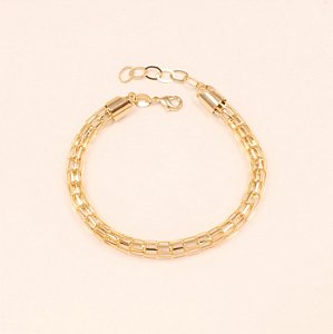 Pulseira com Elos Folheado a Ouro 18k
