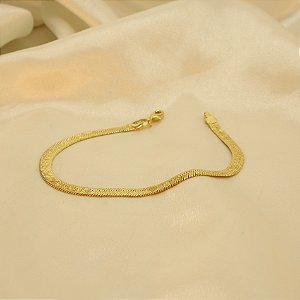 Pulseira Laminada Escrito I Love You Folheado a Ouro 18k