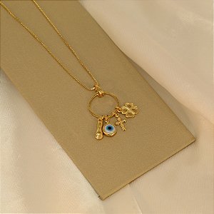 Gargantilha com Pingentes Folheado a Ouro 18k