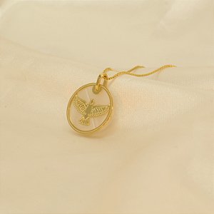 Gargantilha Espírito Santo com Resina Folheado a Ouro 18k