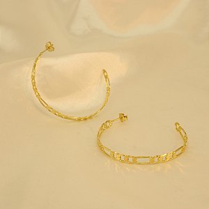 Brinco Argola Corrente Banhado a Ouro 18k