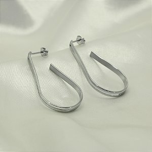 Brinco Argola Gota Banhado a Ouro Branco