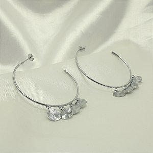 Brinco Argola Banhado a Ouro Branco