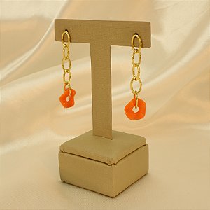 Brinco de Elos com Resina Banhado a Ouro 18k