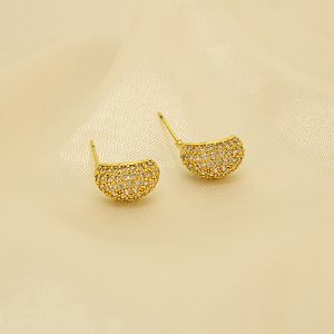 Brinco Cravejado Banhado a Ouro 18k