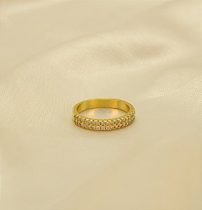 Anel Cravejado Banhado a Ouro 18k