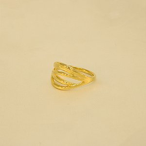 Anel Vazado Banhado a Ouro 18k