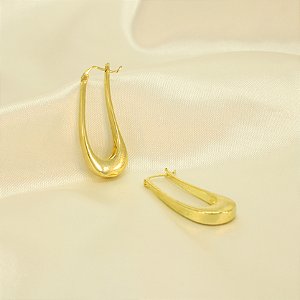 Brinco Argola Polido Banhado a Ouro 18k