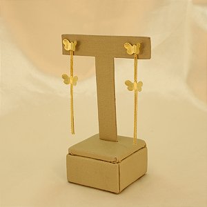 Brinco de Borbolotas com Fio Banhado a Ouro 18k