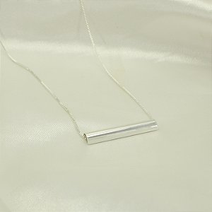 Gargantilha com Pingente Canutilho Banhado a Prata