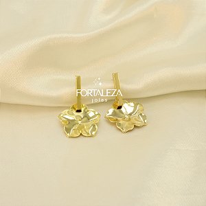 Brinco de Flor Banhado a Ouro 18k