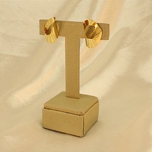 Brinco com Design Orgânico Banhado a Ouro 18k