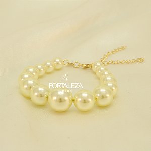 Pulseira de Pérolas Banhado a Ouro 18k