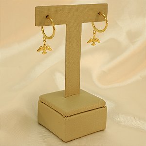 Brinco Argola Divino Espírito Santo Banhado a Ouro 18k
