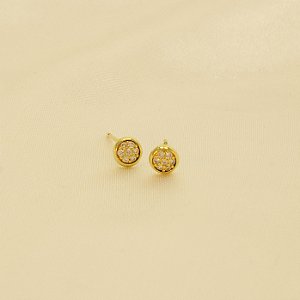 Brinco Cravejado em Zircônia Cristal Banhado a Ouro 18k