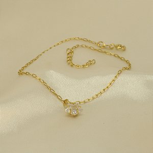 Tornozeleira com Estrela em Zircônia Banhado a Ouro 18k