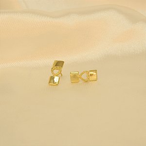 Brinco com Design de Coração Banhado a Ouro 18k