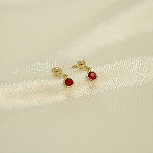 Brinco com Detalhe em Zircônia Banhado a Ouro 18k