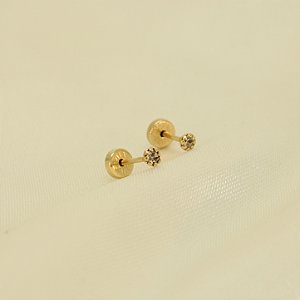 Brinco com Zircônia Cristal Banhado a Ouro 18k