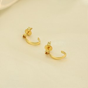 Brinco Argola com Zircônia Citrino Banhado a Ouro 18k