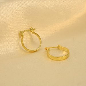 Brinco Argola Média Banhado a Ouro 18k