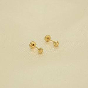 Brinco de Bolinha Banhado a Ouro 18k