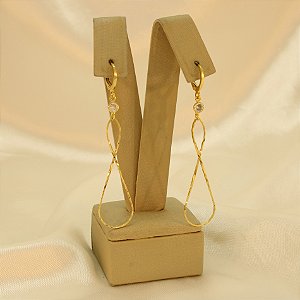 Brinco Argola com Detalhe em Zircônia Banhado a Ouro 18k