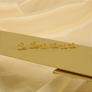 Brinco em Trio de Cruz Banhado a Ouro 18k