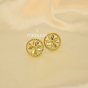 Brinco de Trevo Banhado a Ouro 18k
