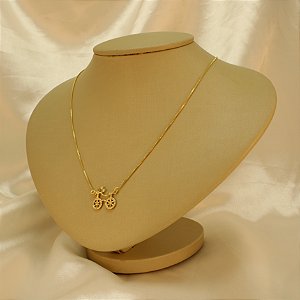 Gargantilha com Design de Bicicleta Banhado a Ouro 18k