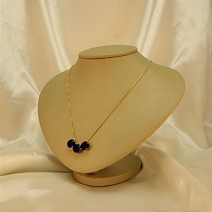 Gargantilha com Zircônia Safira Banhado a Ouro 18k